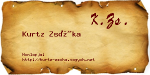 Kurtz Zsóka névjegykártya
